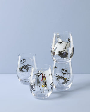Lenox The Nightmare Before Christmas Glass Tumbler Set of 4 Disney Licensed Barware 899825