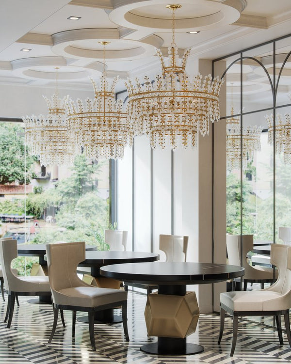 Currey & Company Bradshaw Chandelier - Elegant Art Deco Design With Crystal Accents For Timeless Illumination And Style Gold Glass ,Crystal ,Wrought Iron 9000-1295-currey-company