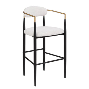 English Elm Christopher Knight Home® - Barstools Set Of 2 - Modern Upholstered Kitchen Stools With Supportive Backs & Iron Legs, Beige N779P248198M