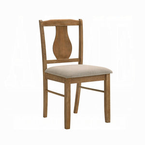 English Elm Weathered Oak Five-Piece Dining Set with Padded D22 Foam Seats, Warm Grain Finish for Cozy Meals B062P209306