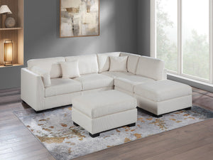 English Elm Contemporary 3-Piece Sectional Sofa Set in Ash Black Corduroy with RAF/LAF Chaise, Tufted Seats, Pillows - Stylish Low-Profile Design Beige 34 L x 26 W x 45 H B011S01768