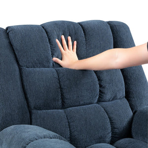 English Elm Gentle Rocking Reclining Chair with Chenille Upholstery, Ultra-Comfort Seat, Smooth Motion Recliner for Living Room Relaxation and Support Blue 41 L x 32 W x 29 H B011P347314