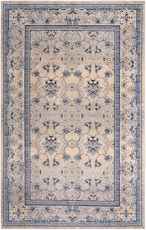Unique Loom La Jolla Botanica Machine Made Floral Rug Ivory Blue, Beige/Blue/Light Blue/Ivory 10' 6" x 16' 5"