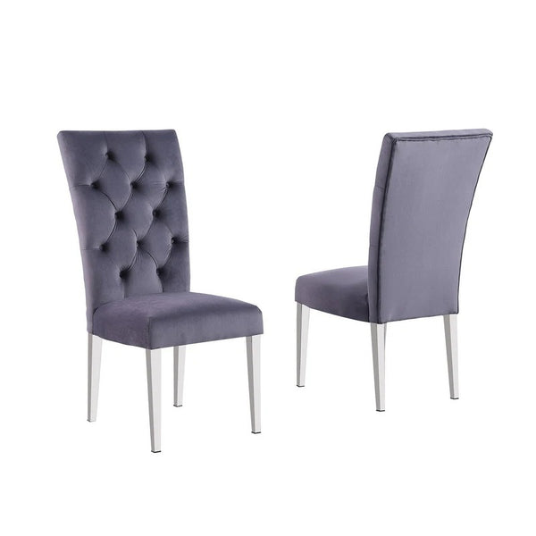 English Elm Modern Velvet Dining Chair Set Of 2 – Glamorous Tufted Design With Chrome Legs For Chic Spaces B011P353088