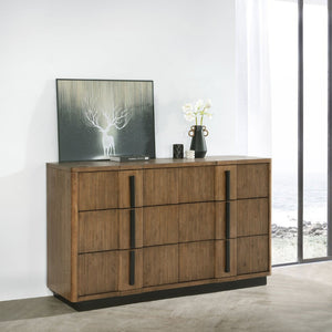 English Elm Moraga Fluted Ash Veneer Six Drawer Dresser with Warm Tonal Finish for Modern Bedrooms B062P451802
