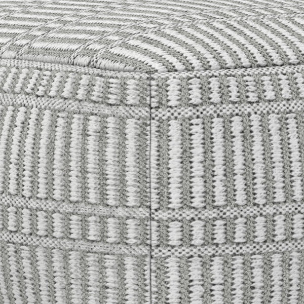 English Elm Safford Handwoven Geometric Square Pouf in Recycled Pet Yarn for Patio or Living Room B136P427591