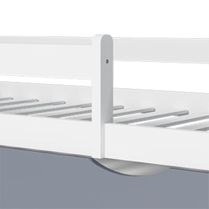 English Elm Kid's Twin Bed Frame Bamboo Mdf Build Star Moon Cutouts White Finish Toddler Bedroom W2992S00005