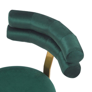 English Elm Christopher Knight Home® - 27.65'' 27.65" Modern Counter Stools Set of 2 with Luxurious Velvet Upholstery, Ergonomic Curved Back, Iron Frame & Footrest Dark Green N780P194940E