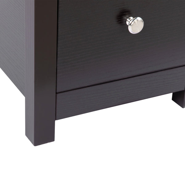 English Elm Transitional Espresso Nightstand with USB Charging, 2-Drawer Wooden Bedside Table, Sturdy Storage (24"H) W2181P357595