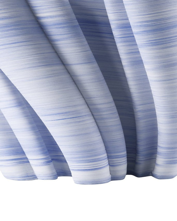 Currey & Company Twirl Blue Bowl - Stunning 3d Printed Porcelain With Unique Twisting Design & Textured Striations Blue Porcelain 1200-1015-currey-company