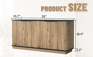 English Elm Multi-Functional Mdf Sideboard - Stylish Storage For Tvs & Tableware, Compact Design, Easy Assembly W3226P279083