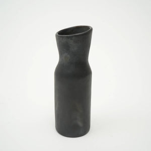 English Elm Longpi Pottery Black Vase - Handcrafted 12" Art Piece With Cultural Heritage & Timeless Elegance B346P369758