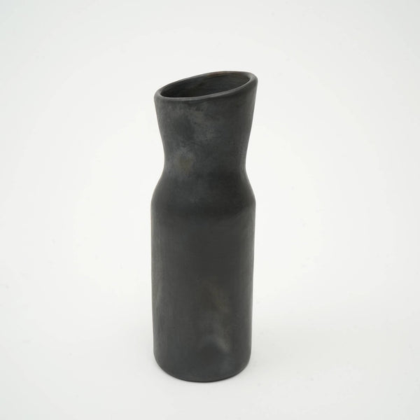 English Elm Longpi Pottery Black Vase - Handcrafted 12" Art Piece With Cultural Heritage & Timeless Elegance B346P369758