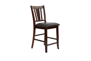 English Elm Modern Counter Height Dining Set with Butterfly Leaf Table Six Tufted Chairs B011S02510