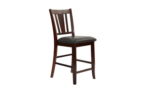 English Elm Modern Counter Height Dining Set with Butterfly Leaf Table Six Tufted Chairs B011S02510