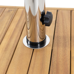 English Elm Christopher Knight Home® - RALPH Teak Square Umbrella Base – 40 lb Concrete & Acacia Wood, Stainless Tube, Fits 1.57–1.77" Poles 71822.00
