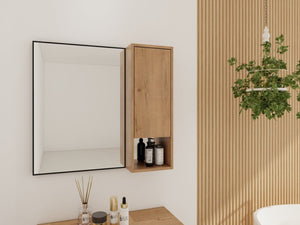 English Elm 10'' Wall Mounted Mirrored Bathroom Cabinet Plywood Build with Soft Close Hinge Storage W999P470298