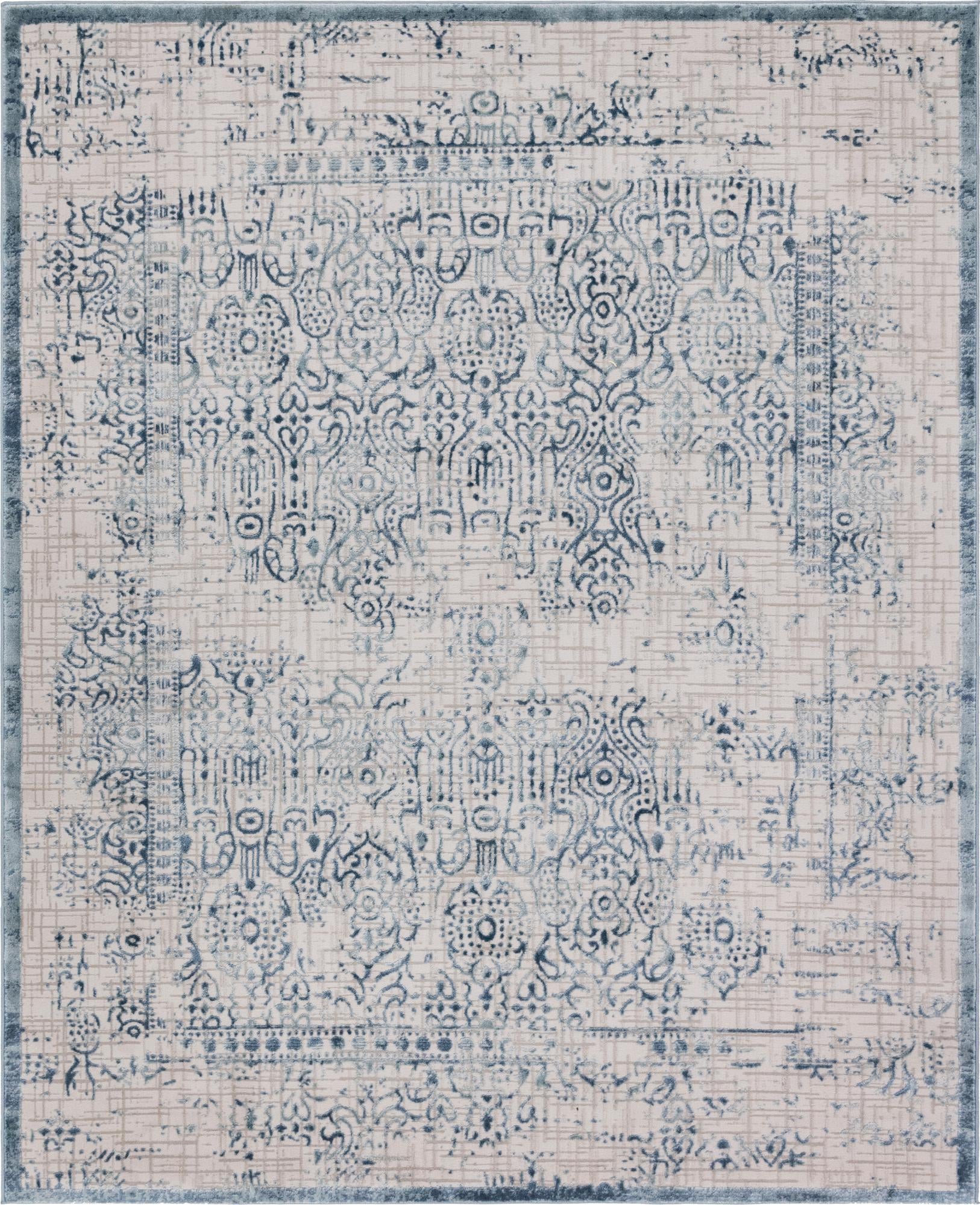 Aberdeen Elegant Machine-Made Border Rug - Soft Floral Design for Calm