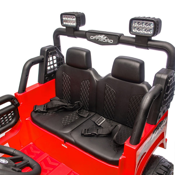 English Elm 24v Two Seater Kids Ride on Truck with Parental Remote and Four Wheel Suspension W1578P375445