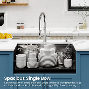 English Elm Stainless Steel Handmade Undermount Kitchen Sink Matte Black Deep Basin with Accessories T3177P296195