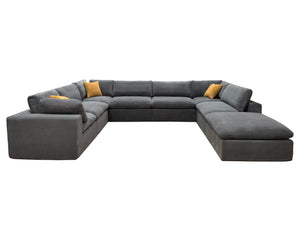 English Elm Coffee Bean Textured Modular Sectional Sofa Low Profile Living Room Contemporary Light Gray B2748S00072