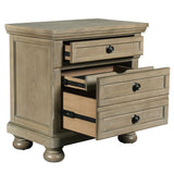 English Elm Nicolina Beige 3-Drawer Nightstand With Usb Port