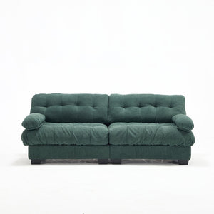 English Elm Cloud Modular Sectional Sofa Deep Seat Flannelette Upholstered Living Room Couch Green W2120S00019