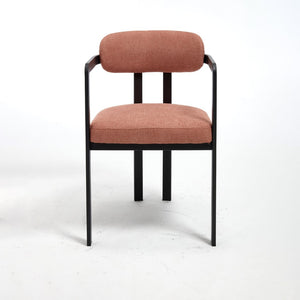English Elm Modern Tufted Boucle Dining Chairs Set of 2 with Curved Back and Matte Metal Legs Orange W3244P337419