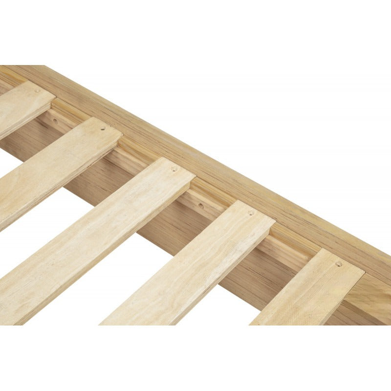 English Elm Eastern King Fluted Panel Platform Bed with Round Wood Feet, Light Oak Finish, Modern Sculptural Elegance B011S01965