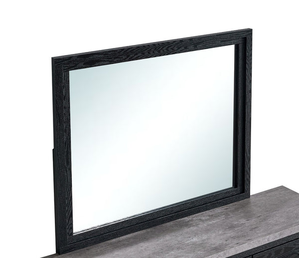 English Elm Grande Black Wood Grain Laminate Bedroom Mirror with Low Distortion Glass Modern Frame B078P497911