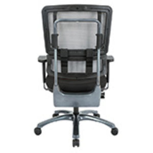 OSP Home Furnishings Vertical Mesh Back Ergonomic Manager Chair with Lumbar Support and Titanium Rolling Base 99667T-3M