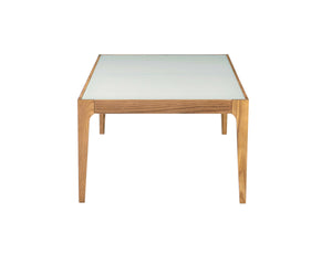 English Elm Gwynn Frosted Glass Top Coffee Table – Natural Wood Finish, 5mm Tempered Top, Tapered Legs, Modern Chic B2726P244386