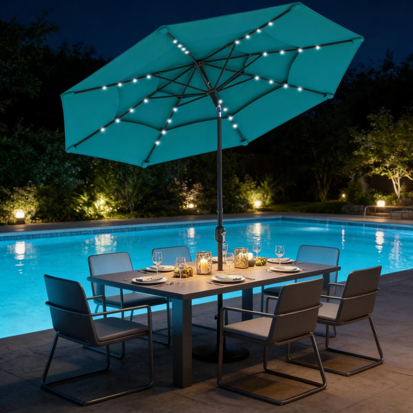 english gardens patio umbrellas Business & Pleasure Co. The Umbrella inspired constructioncrafted from stainless steel Ode to the Striped Umbrella