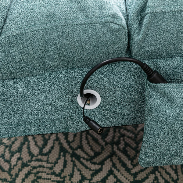 English Elm Linen Ergonomic Massage Chaise Lounge with Remote Control, 140° Recline, Foam Cushion Comfort and Sturdy Frame Teal W39539623