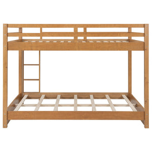 English Elm Wood Queen Size Bunk Bed With Ladder - Sturdy Pine Frame, Space-Saving Design For Shared Rooms N7090004007D-GIGA
