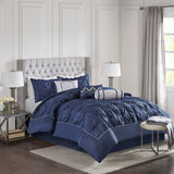 Madison Park Laurel Transitional 7 Piece Tufted Comforter Set MP10-2242 Navy