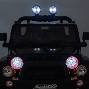 English Elm 24v Kids Electric Ride on Car with Parental Remote Rear Suspension and Bluetooth Audio Black W1578P228743