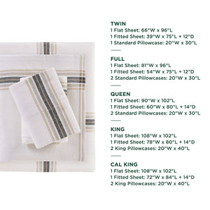 English Elm 4 Pcs Queen Sheet Set - Cozy Tan Plaid Cotton Flannel For Ultimate Comfort & Timeless Style B035P319778