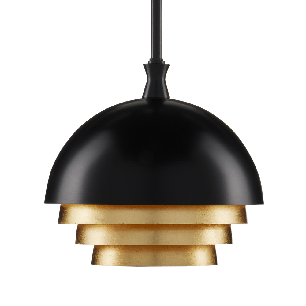 Salviati Black and Gold Pendant Light - Contemporary Mid-Century Design with Adjustable Height