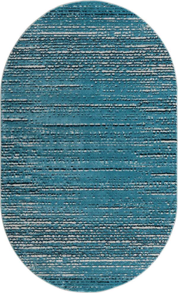 Unique Loom Oasis Calm Machine Made Abstract Rug Blue, Navy Blue/Ivory 5' 1" x 8' 0"