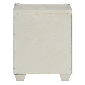 English Elm Grey 1-Drawer Nightstand with USB Charging Port, Open Shelf, Double Pull-Knobs, Compact 24.5"H B062P185698