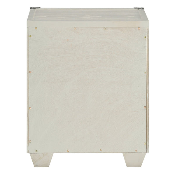 English Elm Grey 1-Drawer Nightstand with USB Charging Port, Open Shelf, Double Pull-Knobs, Compact 24.5"H B062P185698