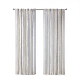 INK+IVY Ebby  2pk Poly Printed Curtain Panel with Tufted Stripe II40-1328 White/Taupe