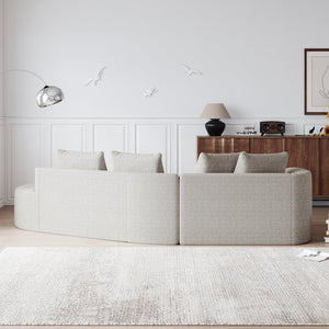 English Elm Modern Oversized Sectional Sofa - 112-Inch Chenille 4-Seater Cloud Couch With Throw Pillows & Comfort W834P323317