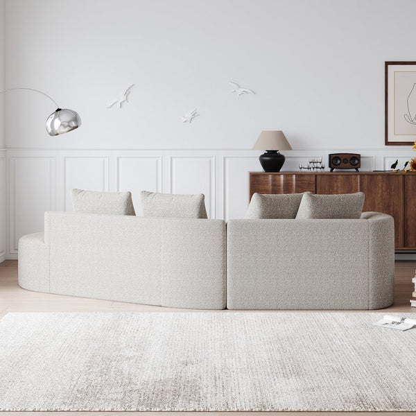 English Elm Modern Oversized Sectional Sofa - 112-Inch Chenille 4-Seater Cloud Couch With Throw Pillows & Comfort W834P323317