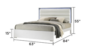 English Elm Olivia Contemporary Queen Bed With Led Headboard, Upholstered Frame & Stylish Two-Tone Finish B009S01373