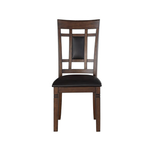 English Elm Classic Salton Cherry 6pc Dining Set with Bench and 4 Faux Leather Chairs — Arts & Crafts Style Dining Room Furniture, Simple Assembly B011P194596