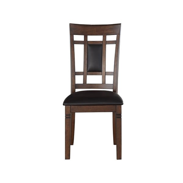 English Elm Classic Salton Cherry 6pc Dining Set with Bench and 4 Faux Leather Chairs — Arts & Crafts Style Dining Room Furniture, Simple Assembly B011P194596