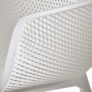 English Elm Christopher Knight Home® - LOTUS Outdoor Dining Chairs Set of 4 – Weather-Resistant Polypropylene with Diamond Pattern Comfort and Durability White 26.75 L x 26.5 W x 24 H N776P243064W