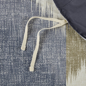 English Elm King/Cal Alpine 3-Piece Duvet Cover Mini Set — 200TC Cotton Ikat Chevron, OEKO-TEX, Antimicrobial Protection B03596514